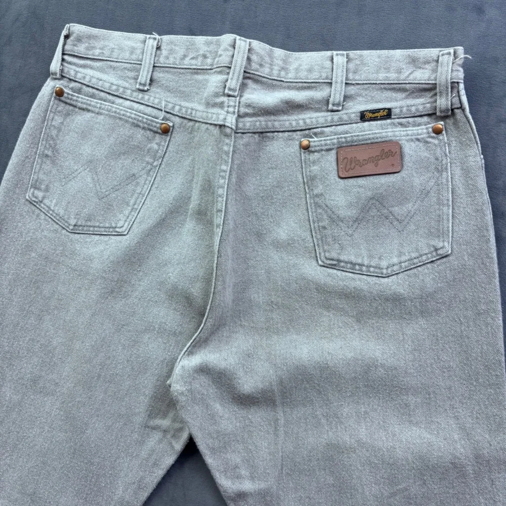 Wrangler 13MWZPG Cowboy Cut Jeans Mens 36x36 Gray Straight Leg Denim Made in USA